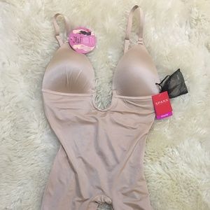 Suit Your Fancy Plunge Low-Back Mid-Thigh Bodysuit